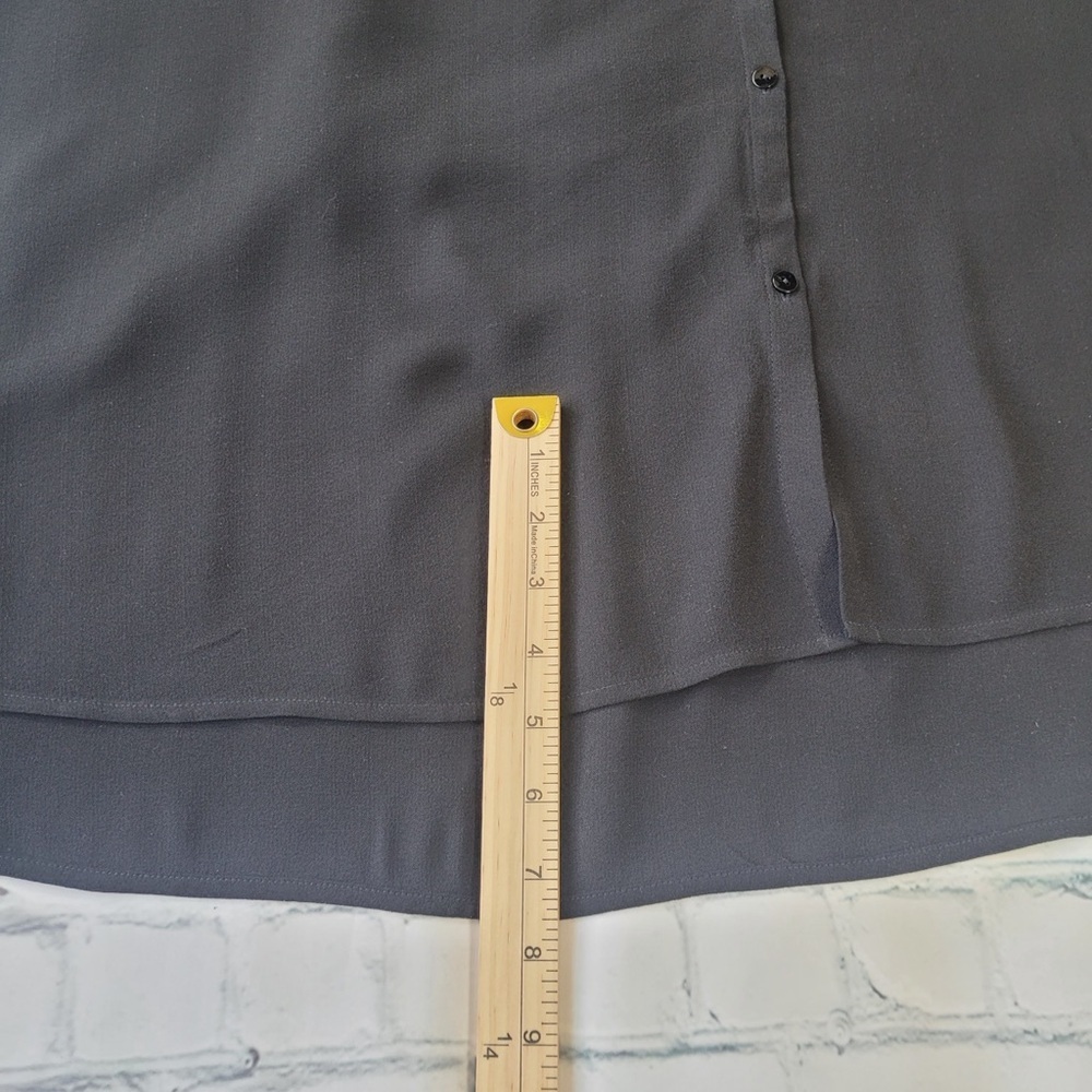 ✅ Eileen Fisher Black 100% silk dress long sleeve button front size S - Picture 4 of 11